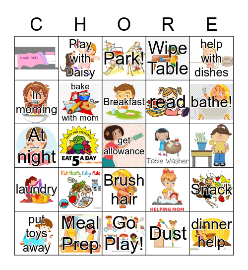 CHORES Bingo Card