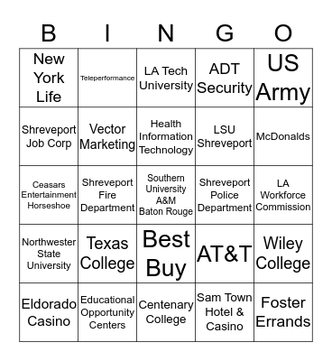 SUSLA CAREER BINGO Card
