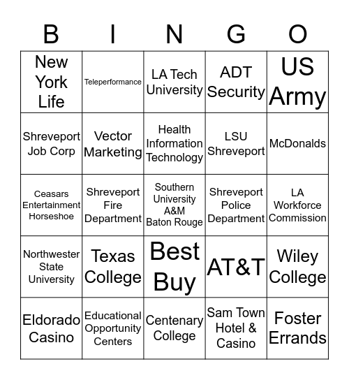SUSLA CAREER BINGO Card