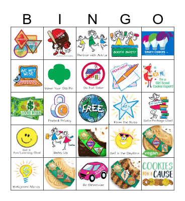 Cookie Safety Bingo Card
