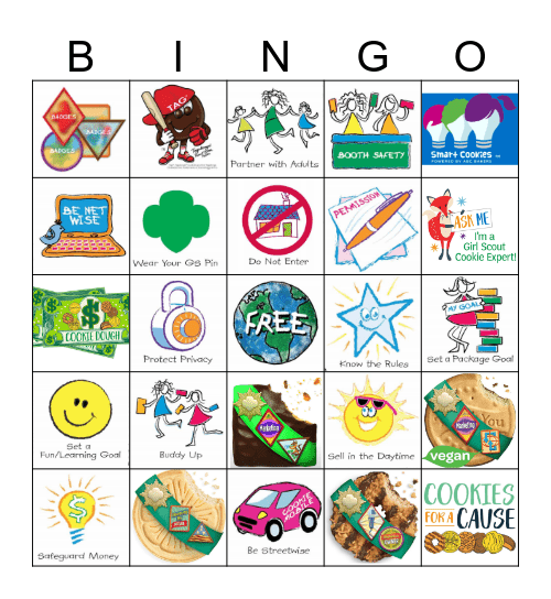 Cookie Safety Bingo Card