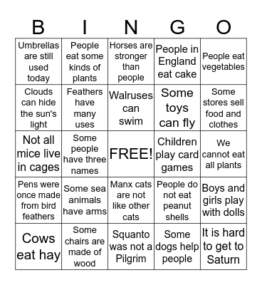 Drawing Conclusions Bingo Card