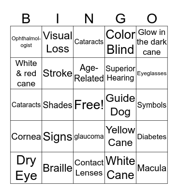 Signs and Symbols of the Blind Bingo Card