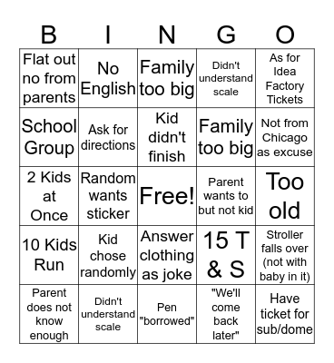 MSI Bingo Card