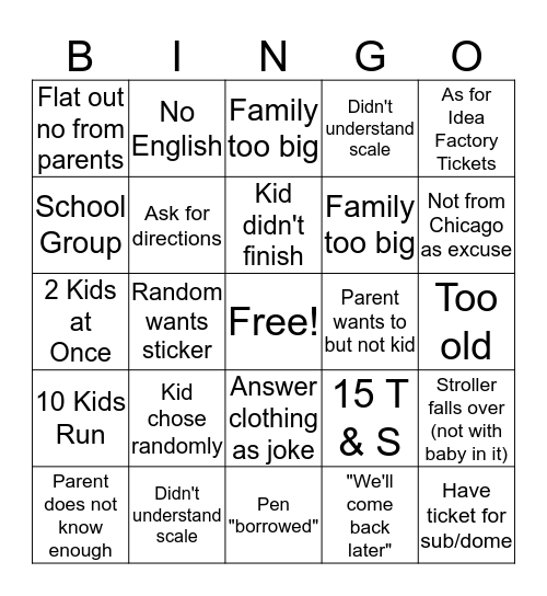 MSI Bingo Card