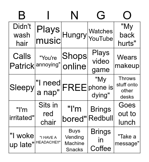 Alexis' Bingo  Bingo Card