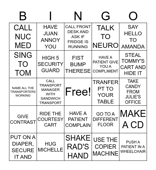 RAD TECH WEEK Bingo Card