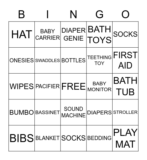 BABY PRESENTS Bingo Card