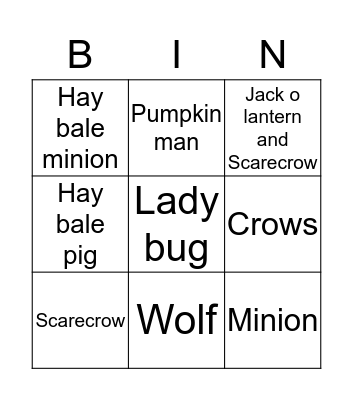 Hay Ride Bingo Card