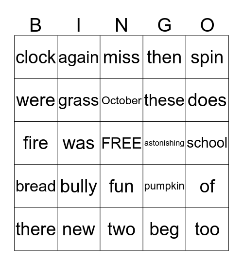 Unit 2 Week 1 Bingo Card