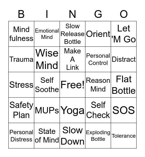 SPARCS Bingo Card