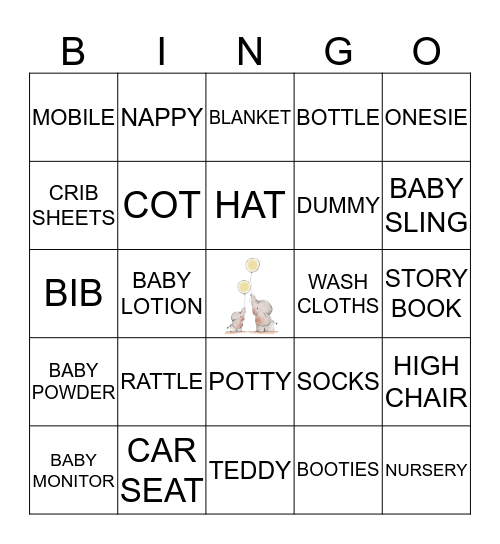 Aimie's Baby Shower BINGO! Bingo Card