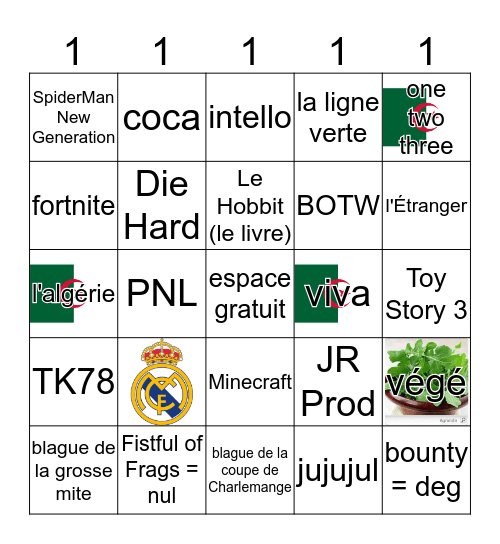 zin Bingo Card