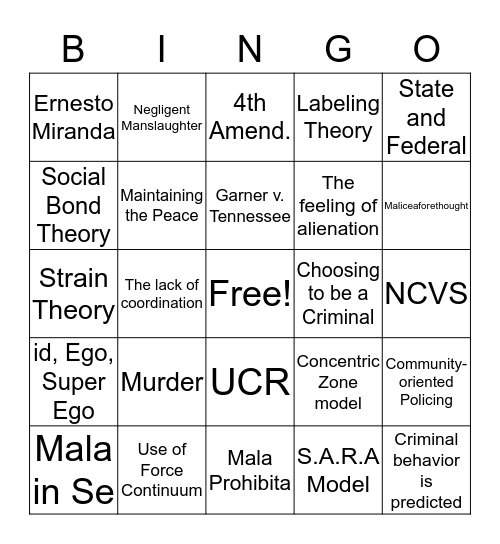Review Bingo Card
