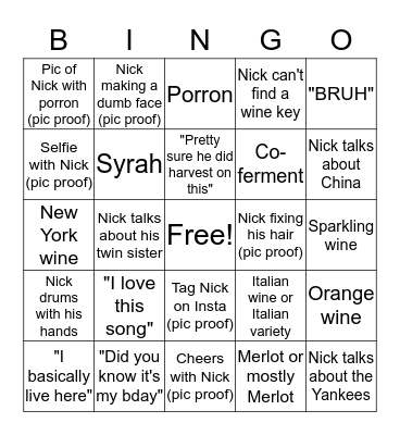 WATCH NICK TURN INTO A SHIH TZU Bingo Card