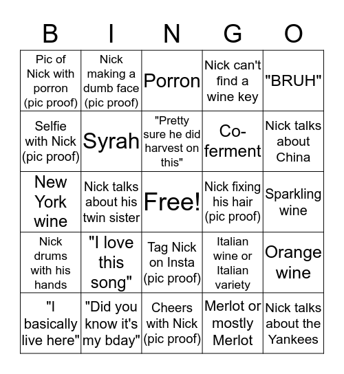 WATCH NICK TURN INTO A SHIH TZU Bingo Card