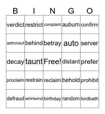 REWARDS #3 Bingo Card