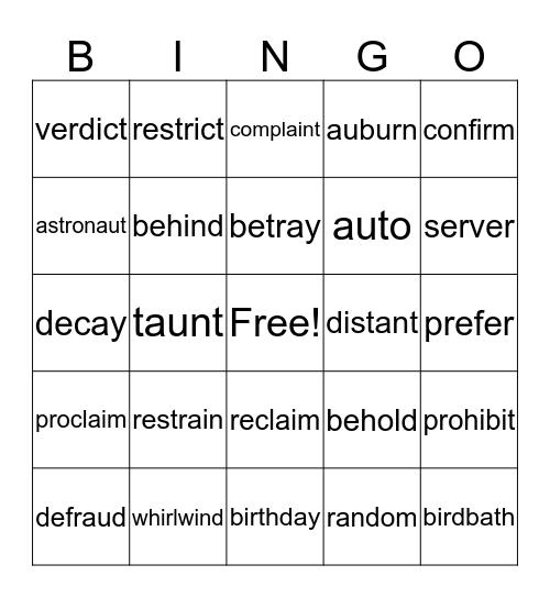 REWARDS #3 Bingo Card