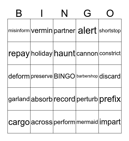 REWARDS #4 Bingo Card