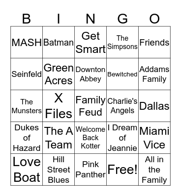 Name That TV Tune Bingo Card