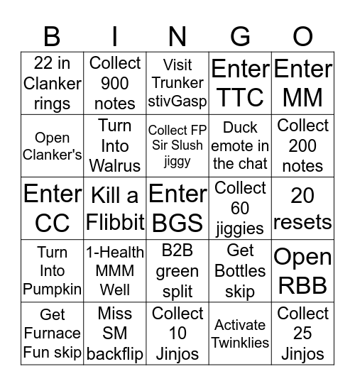 StivityBINGO! Bingo Card