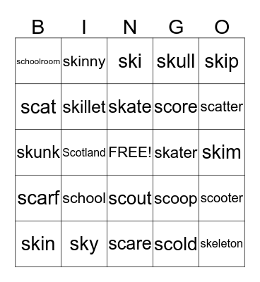 /SK/ Bingo Card