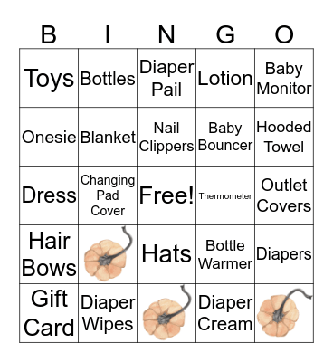 Baby Gifts Bingo Card