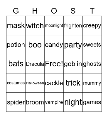 Can You win this Spook-tacular Game? Bingo Card