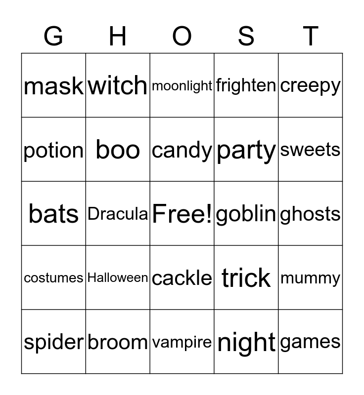 Can You win this Spook-tacular Game? Bingo Card