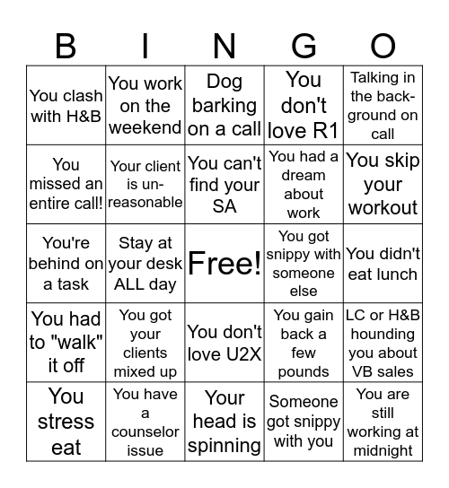 Q4 Bingo Card