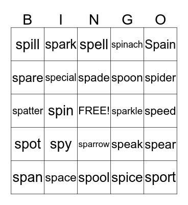 /SP/ Bingo Card