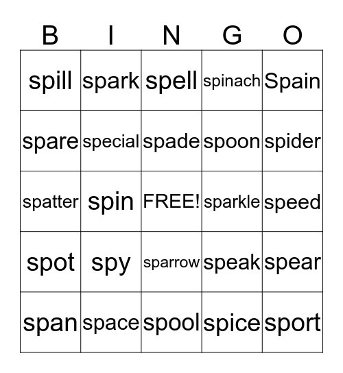 /SP/ Bingo Card