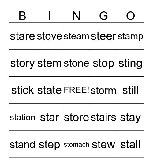 /ST/ Bingo Card