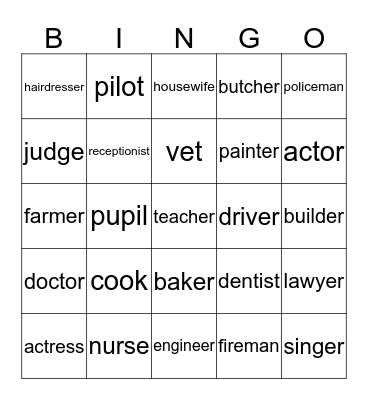 JOBS- 1 Bingo Card