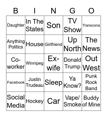 Ya Know Bingo Card