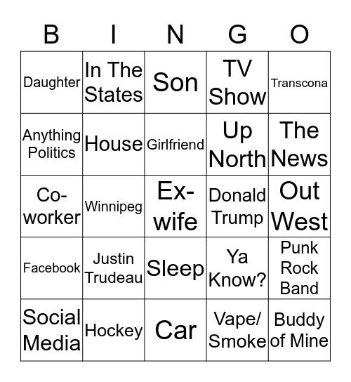 Ya Know Bingo Card
