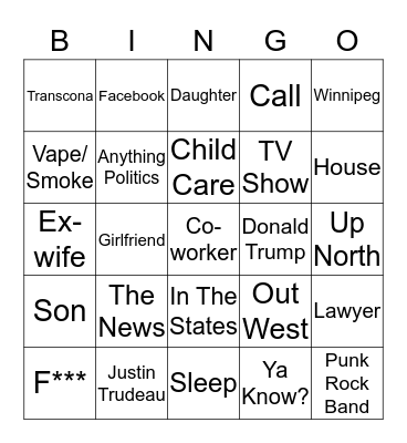 Ya Know Bingo Card