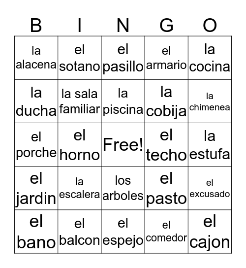 Section 7 Bingo Card