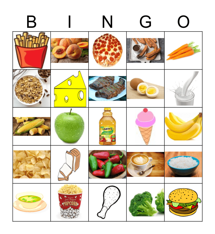 comida Bingo Card