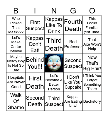 Happy Death Day Bingo Card