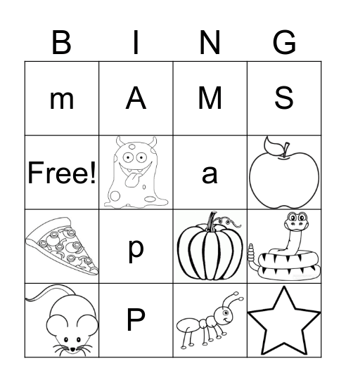 Kindergarten Bingo Card