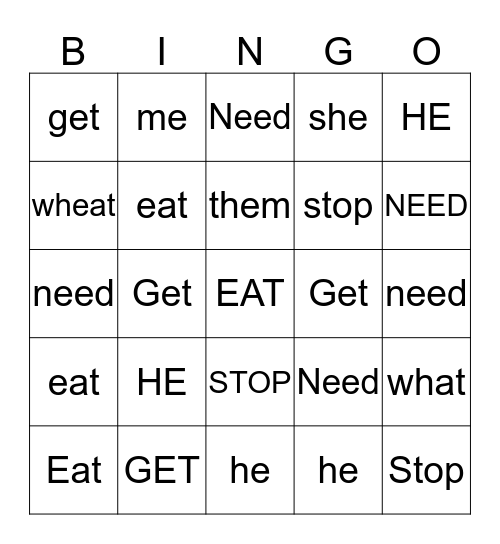10/23 Word Wall Bingo Card