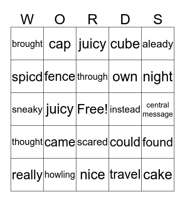 RL 2.2 Bingo Card