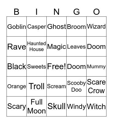 Halloween Bingo Card