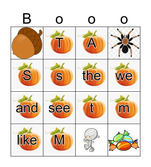 Fall/Halloween Review Bingo Card