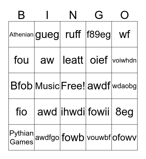 Historical Context: Greek Theater Bingo Card
