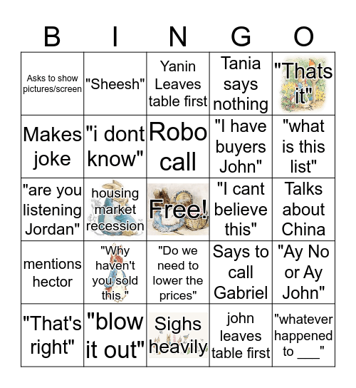 Meeting Bingo Card