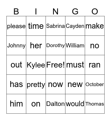 RULH BLUEJAYS Bingo Card