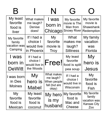 Get to Know Your RTs! Bingo Card