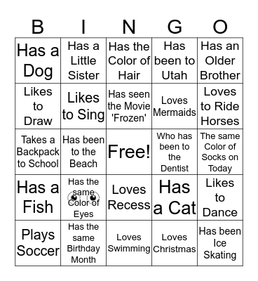 Find Someone Who . . . Bingo Card